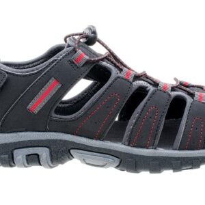Męskie Sandały TIORE HI-TEC - BLACK/DARK GREY/RED - outdoorowe.pl