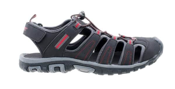 Męskie Sandały TIORE HI-TEC - BLACK/DARK GREY/RED - outdoorowe.pl