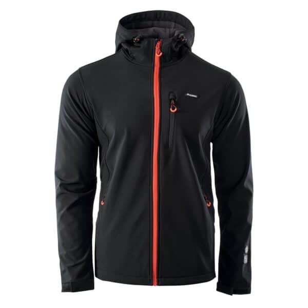 Męski Softshell IVER ELBRUS - BLACK/SPICY ORANGE/ASPHALT - outdoorowe.pl