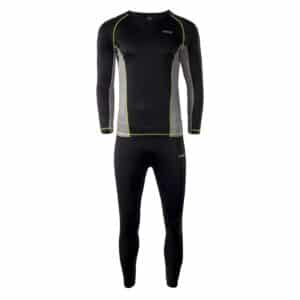 Męski Zestaw bielizny termoaktywnej KAMO SET HI-TEC - BLACK/FROST GRAY/LIME PUNCH - outdoorowe.pl