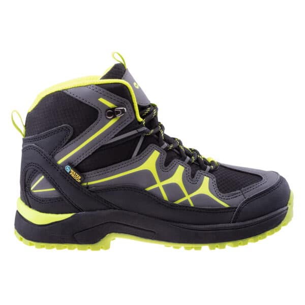Dziecięce Buty MIKO MID WP TEEN HI-TEC - BLACK/DARK GREY/LIME - outdoorowe.pl