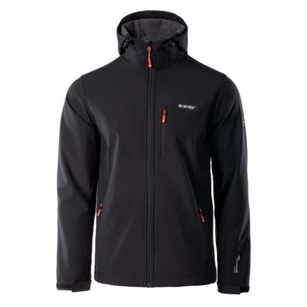 Męski Softshell CAEN HI-TEC - BLACK/SPICY ORANGE - outdoorowe.pl
