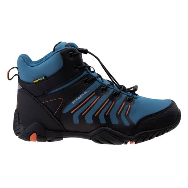 Dziecięce Buty ERIMLEY MID WP TEEN ELBRUS - BLACK/DARK TILE BLUE/ORANGE - outdoorowe.pl