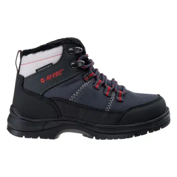 Dziecięce Buty LUSARI MID WP JR HI-TEC - DARK GREY/BLACK/RED - outdoorowe.pl