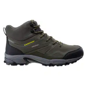 Męskie Buty HENDON MID WP HI-TEC - KHAKI/BLACK/LIME - outdoorowe.pl