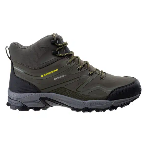 Męskie Buty HENDON MID WP HI-TEC - KHAKI/BLACK/LIME - outdoorowe.pl