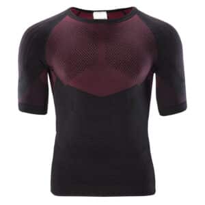 Męska Koszulka termoaktywna HANO TOP HI-TEC - BLACK/DARK RED - outdoorowe.pl