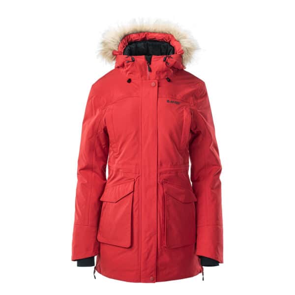 Damski Płaszcz ocieplany LADY LASSE HI-TEC - HAUTE RED/BLACK - outdoorowe.pl