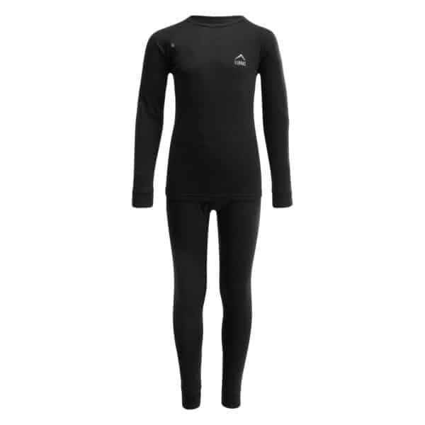 Dziecięcy Zestaw bielizny termoaktywnej MELOR MERINO SET TB ELBRUS - BLACK - outdoorowe.pl