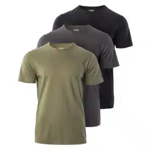 Męska Koszulka z krótkim rękawem MAGNUM BASIC T-SHIRT 3-PACK MAGNUM - OLIVINE/FORGED IRON/BLACK - outdoorowe.pl