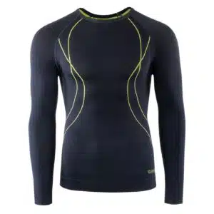 Męska Bluzka termoaktywna IKAR TOP HI-TEC - BLACK / LIME PUNCH - outdoorowe.pl