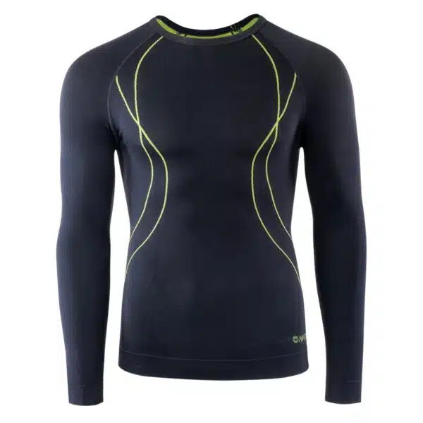 Męska Bluzka termoaktywna IKAR TOP HI-TEC - BLACK / LIME PUNCH - outdoorowe.pl