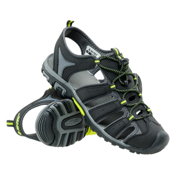 Męskie Sandały ERITIO HI-TEC - BLACK/LIME - outdoorowe.pl